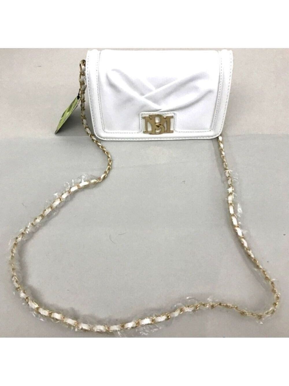 NWT Badgley Mischka White Vegan Leather Crossbody Bag